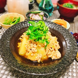 ホクホク♪ジャガイモと鶏ひき肉の煮物♡